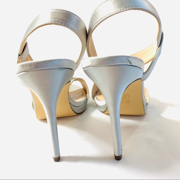 Nina New York Heels Silver Shimmer Sandal 8.5 - Picture 4 of 5